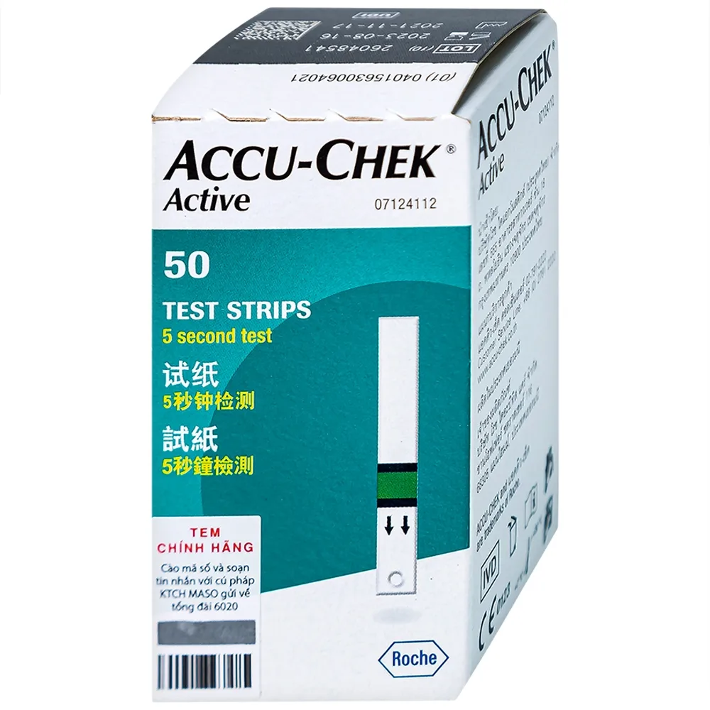 Hình ảnh Que thử đường huyết Accu-Chek Active dùng cho máy Accu-Chek Active (50 cái)
