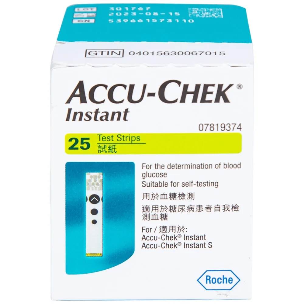 Hình ảnh Que thử đường huyết AccuChek Instant sử dụng cho các máy đo Roul-Chek Instant và Accu-Chek Instant S (25 cái)