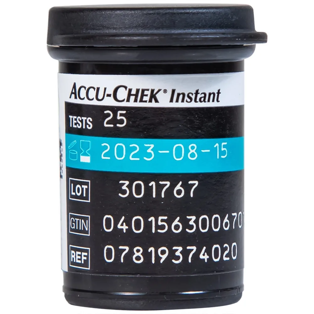 Hình ảnh Que thử đường huyết AccuChek Instant sử dụng cho các máy đo Roul-Chek Instant và Accu-Chek Instant S (25 cái)