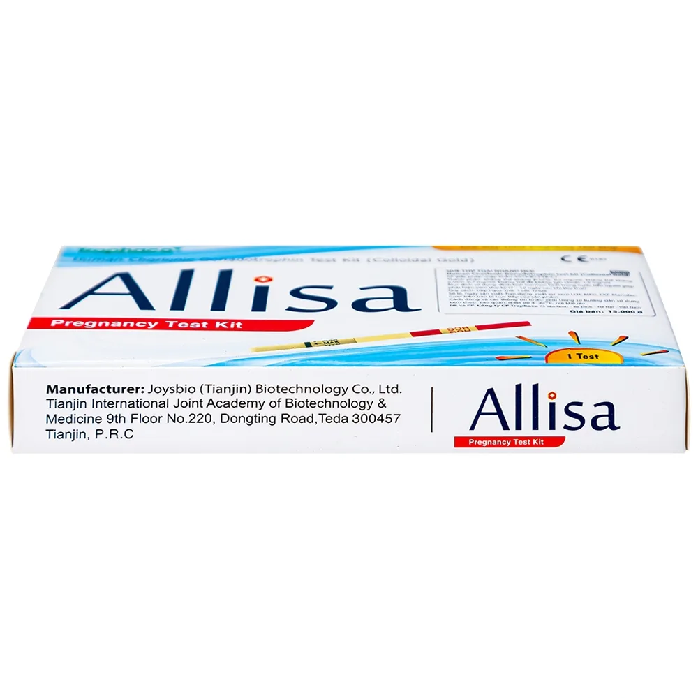Hình ảnh Que thử thai nhanh HCG Allisa Pregnancy Test Kit Traphaco phát hiện 7 - 10 ngày sau khi thụ thai