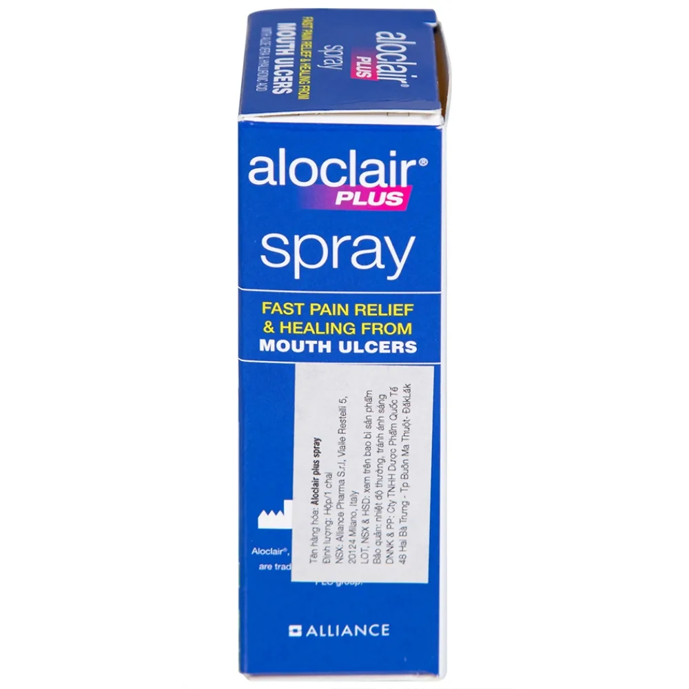 Hình ảnh Chai xịt Aloclair Plus Spray giảm đau nhanh bệnh tay chân miệng, nhiệt miệng, chỉnh nha, nhổ răng (15ml)