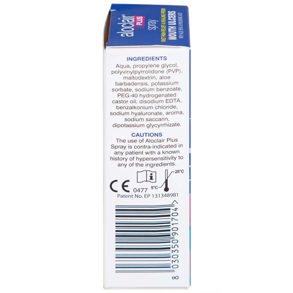 Hình ảnh Chai xịt Aloclair Plus Spray giảm đau nhanh bệnh tay chân miệng, nhiệt miệng, chỉnh nha, nhổ răng (15ml)