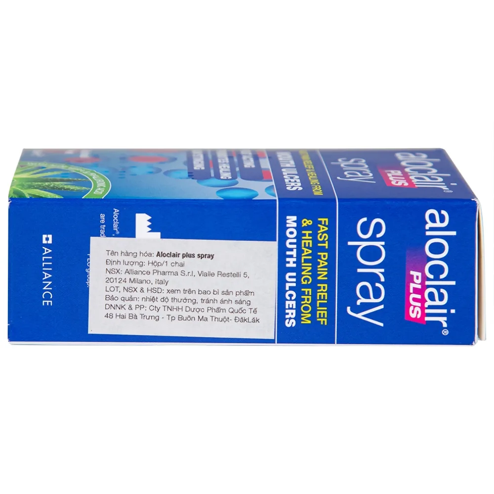 Hình ảnh Chai xịt Aloclair Plus Spray giảm đau nhanh bệnh tay chân miệng, nhiệt miệng, chỉnh nha, nhổ răng (15ml)