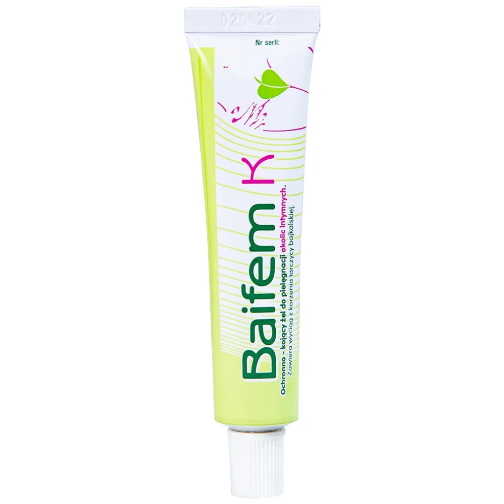 Hình ảnh Gel thảo dược Baifem K Herbapol làm dịu nhẹ, giảm cảm giác khó chịu do ngứa, kích ứng, mẩn đỏ da (15g)