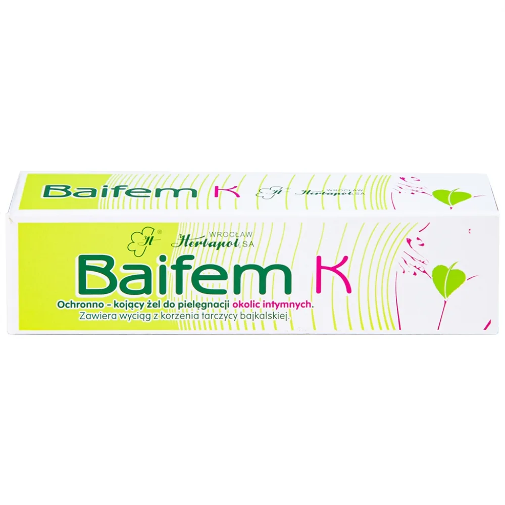 Hình ảnh Gel thảo dược Baifem K Herbapol làm dịu nhẹ, giảm cảm giác khó chịu do ngứa, kích ứng, mẩn đỏ da (15g)