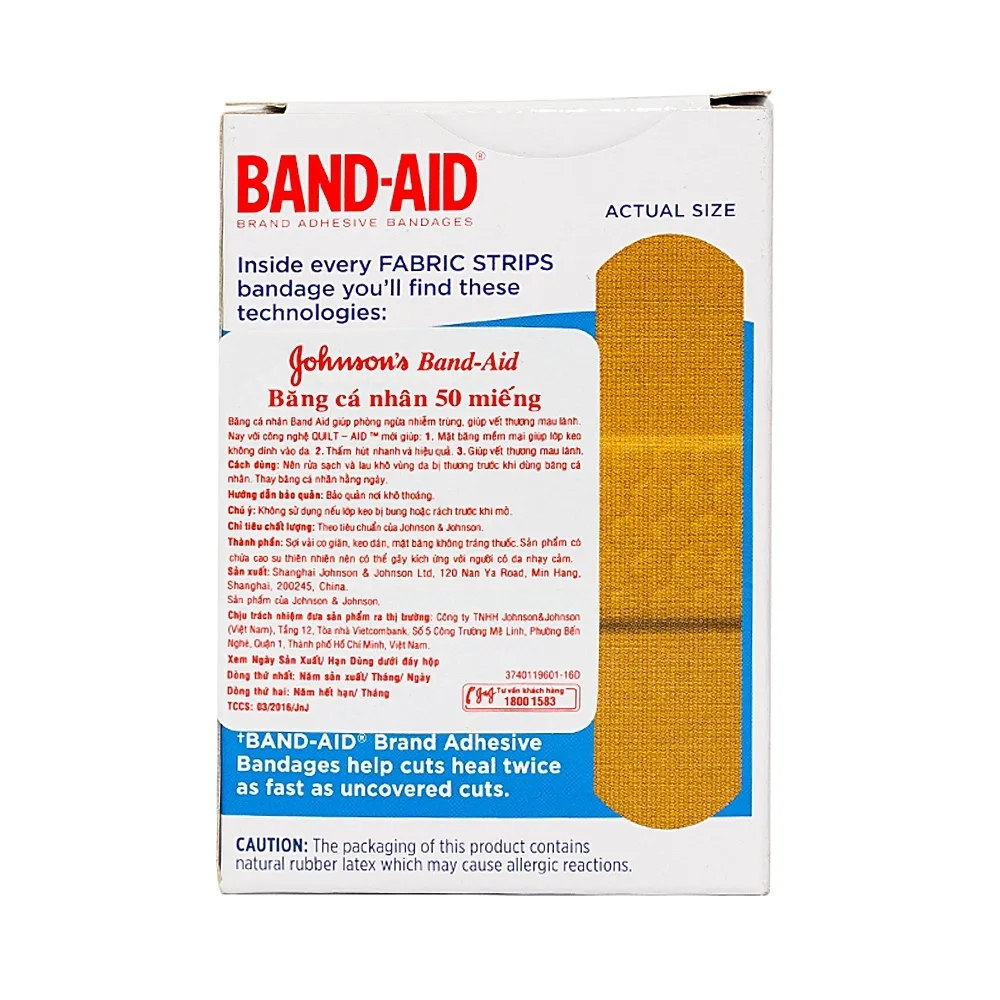 Hình ảnh Băng cá nhân Johnson's Band-Aid ngừa nhiễm trùng, giúp vết thương mau lành (50 miếng) 