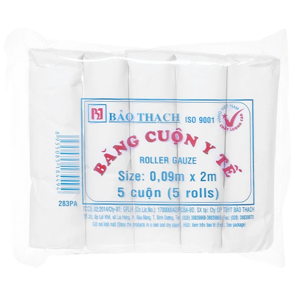 Hình ảnh Băng Cuộn Bảo Thạch 0.09 x 2m thấm hút cao và nhanh, không gây kích ứng da (5 cuộn lớn)