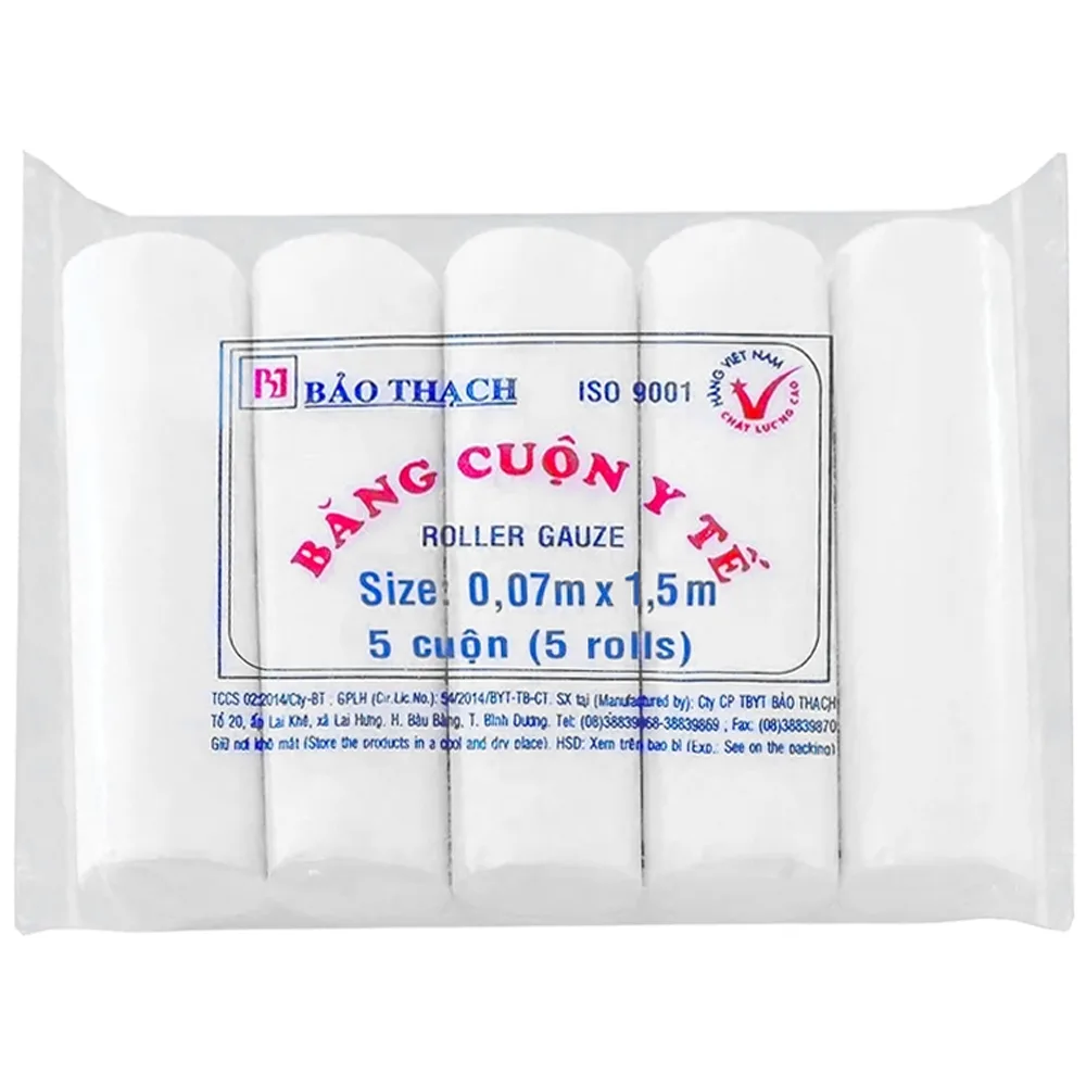 Hình ảnh Băng Cuộn Bảo Thạch 0.07 x 1.5m thấm hút cao và nhanh, không gây kích ứng da (5 cuộn nhỏ)