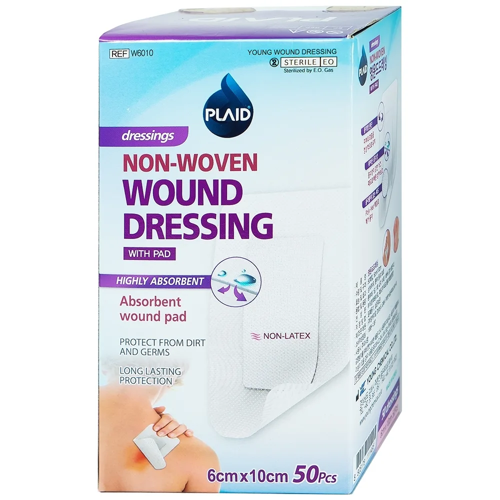 Hình ảnh Băng gạc vô trùng Young Wound Dressing 6cm x 10cm Young Chemical hỗ trợ bảo vệ vết thương hỗ trợ bảo vệ vết thương (50 miếng)