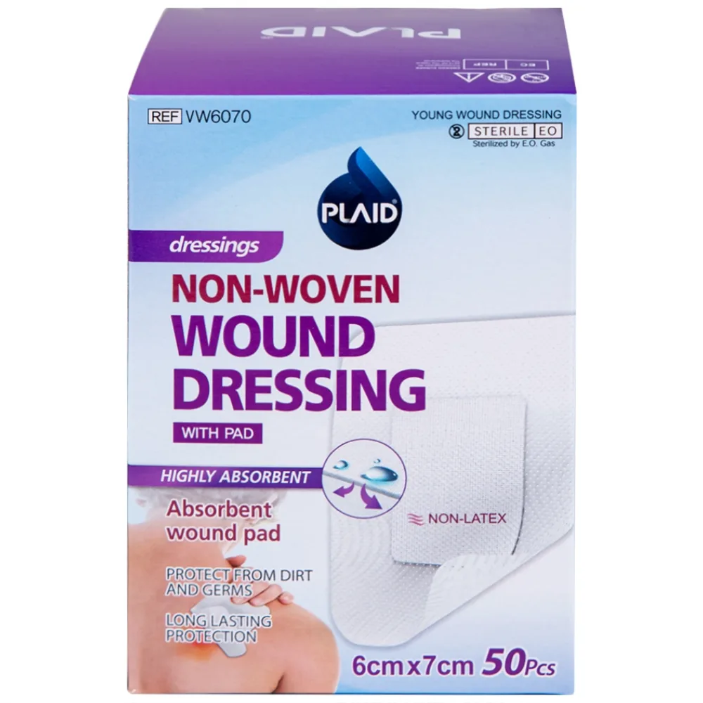 Hình ảnh Băng gạc vô trùng Young Wound Dressing 6cm x 7cm Young Chemical hỗ trợ bảo vệ vết thương (50 miếng)