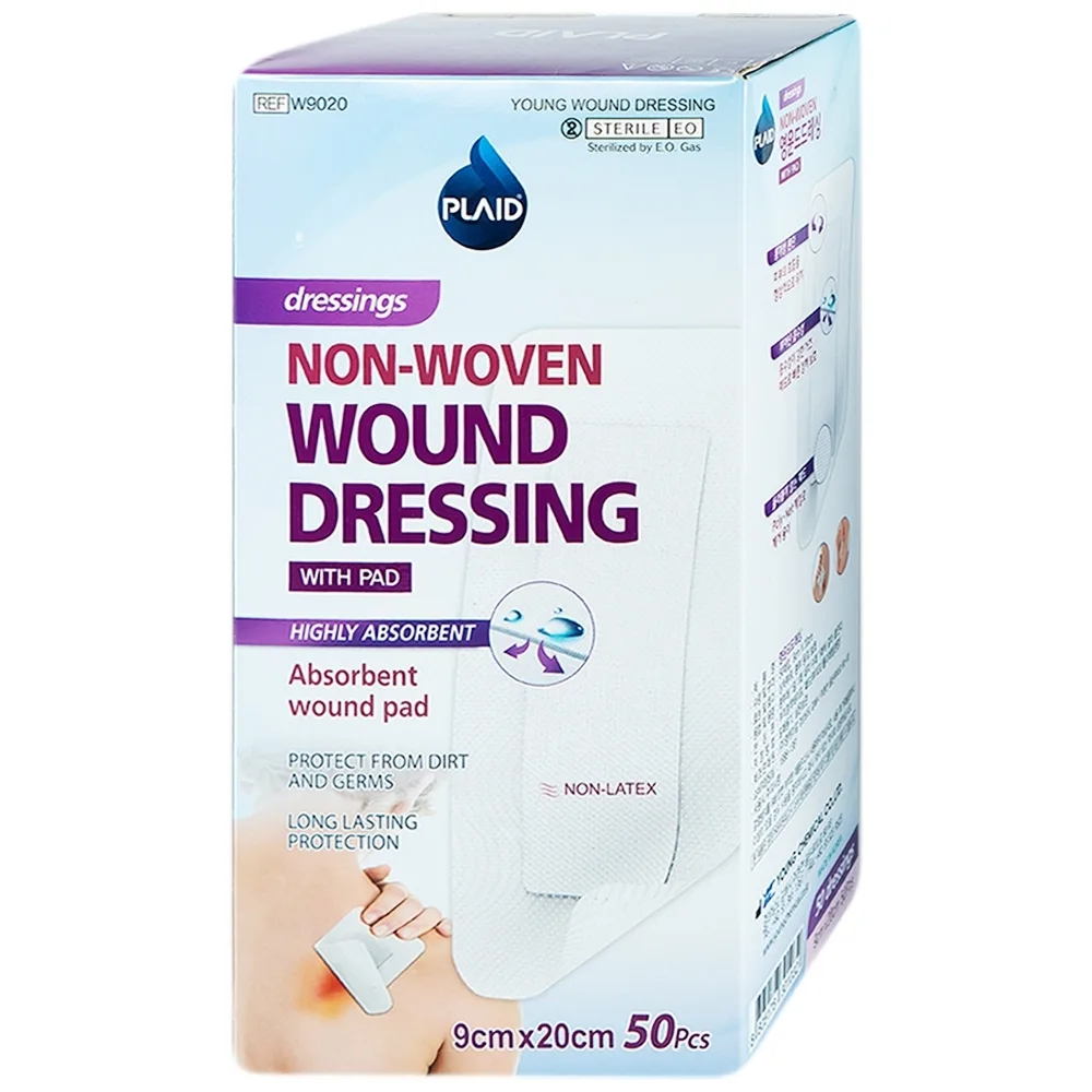 Hình ảnh Băng gạc vô trùng Non-Woven Wound Dressing 9cm x 20cm Young Chemical Vina hỗ trợ bảo vệ vết thương (50 miếng)