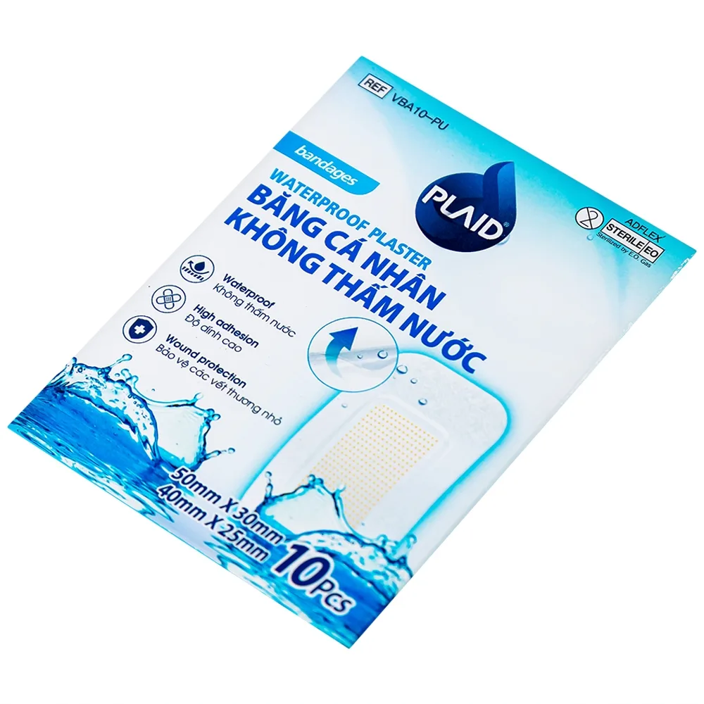 Hình ảnh Băng cá nhân không thấm nước Waterproof Plaster hỗ trợ bảo vệ vết thương (10 miếng)