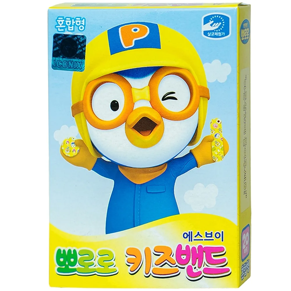 Hình ảnh Băng keo cá nhân in hình Pororo Kids Band 4 size Young Chemical bảo vệ vết thương dành cho trẻ nhỏ (20 miếng)