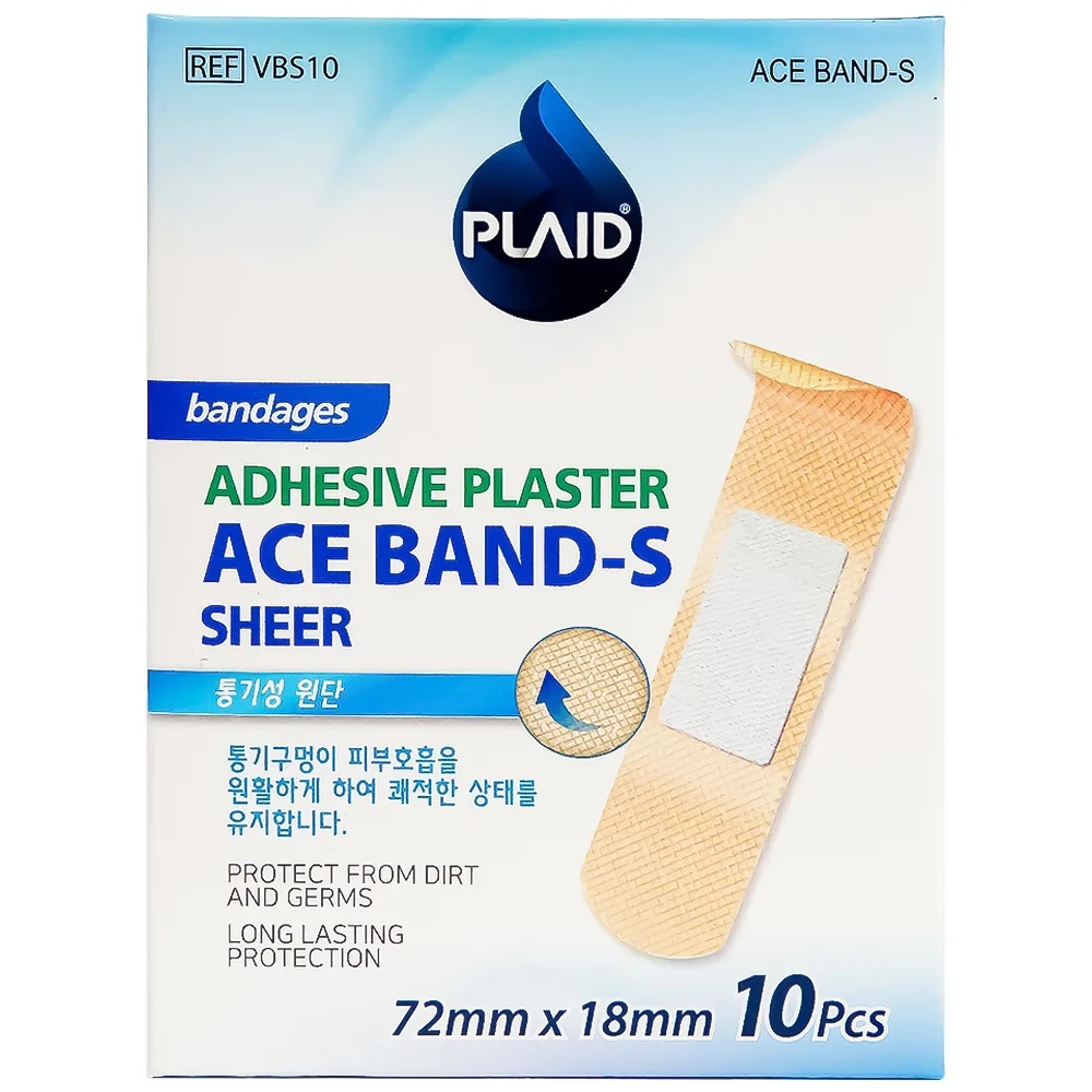 Hình ảnh Băng keo cá nhân màu da Ace Band-S (Sheer) 72mm x 18mm Young Chemical bảo vệ vết thương hở (10 miếng)