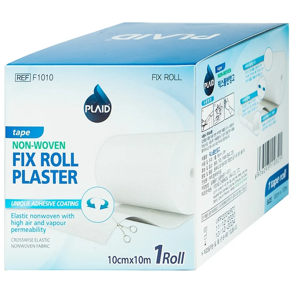 Hình ảnh Băng keo cuộn co giãn Non-Woven Fix Roll Plaster 10cm x 10m Young Chemical cố định ống truyền dẫn, truyền dịch (1 cuộn)