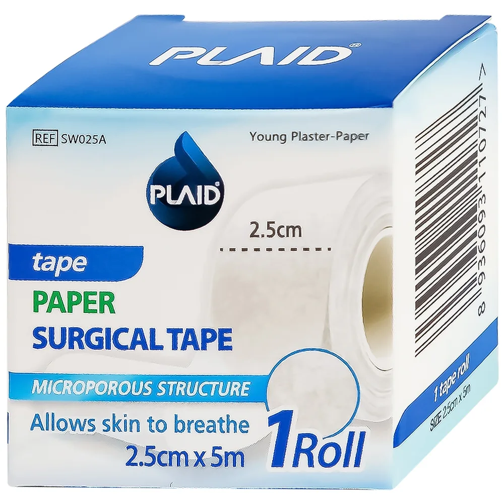 Hình ảnh Băng keo cuộn giấy Young Plaster-Paper 2.5cm x 5m Young Chemical cố định ống truyền dẫn, dán lên gạc cố định vết thương (1 cuộn)