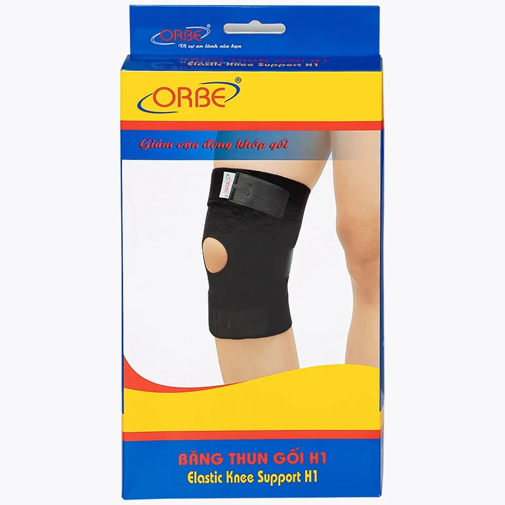 Hình ảnh Băng thun gối H1 màu đen size S/M Orbe hỗ trợ vận động khi chơi thể thao