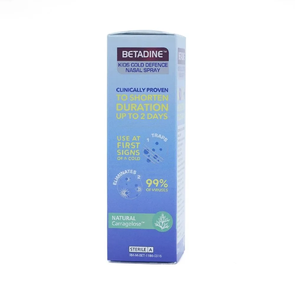Hình ảnh Xịt mũi Betadine Cold Defense Nasal Spray Kids 1+ 20ml dùng cho cảm cúm trẻ em