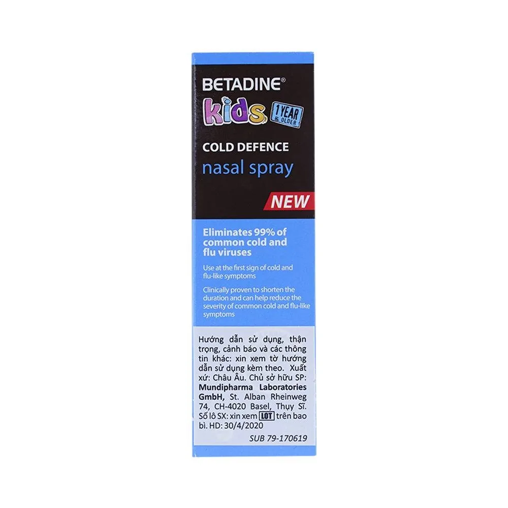 Hình ảnh Xịt mũi Betadine Kids ngăn ngừa virus niêm mạc mũi (20ml)