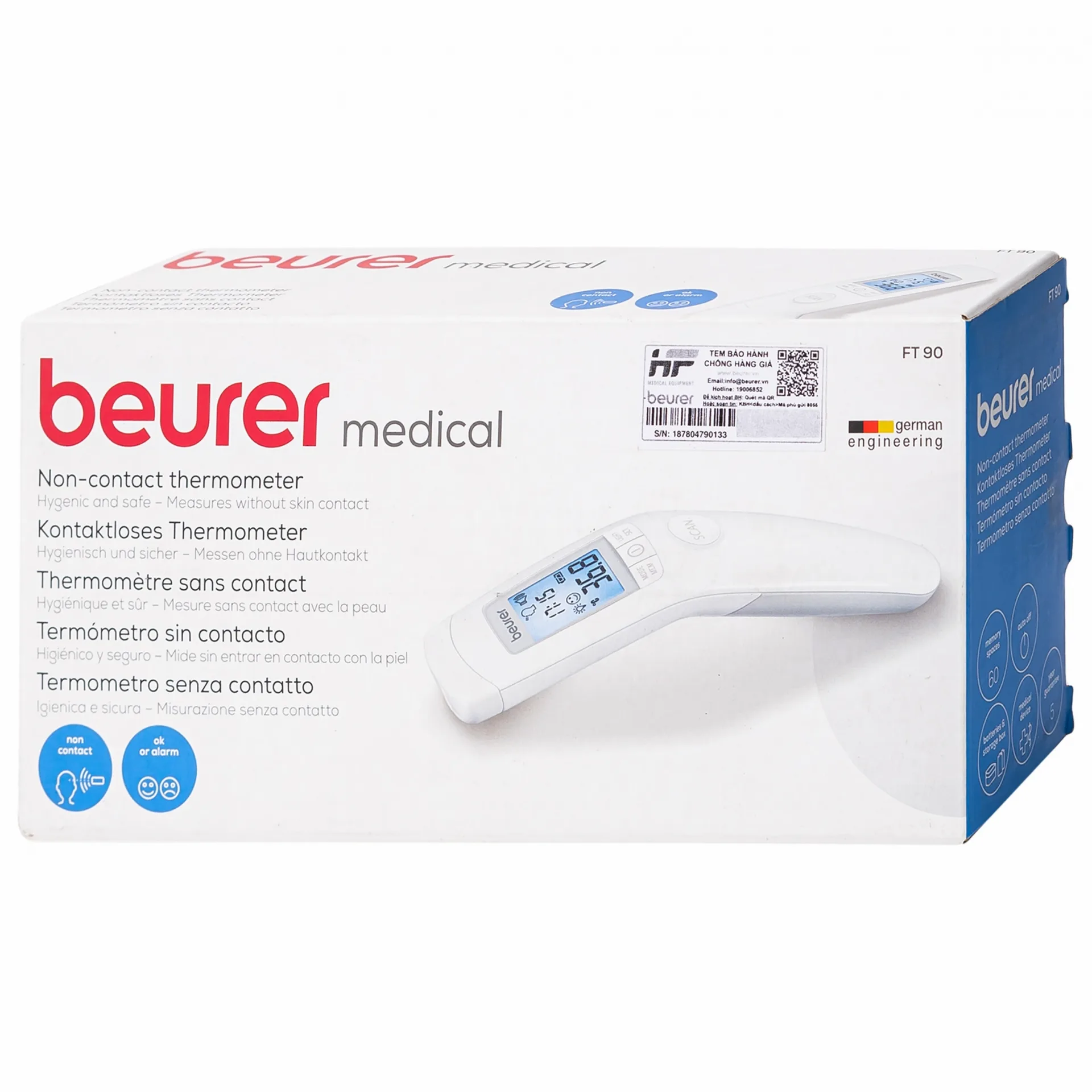 Hình ảnh Nhiệt kế điện tử Beurer Medical FT90 đo nhiệt độ trán không tiếp xúc, đo nhiệt độ của đồ vật và phòng