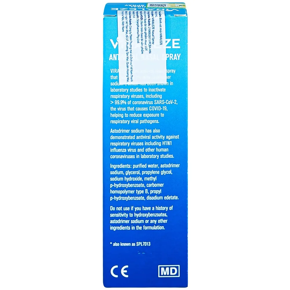 Hình ảnh Bình xịt mũi Viraleze kháng virus gây bệnh đường hô hấp (10ml)