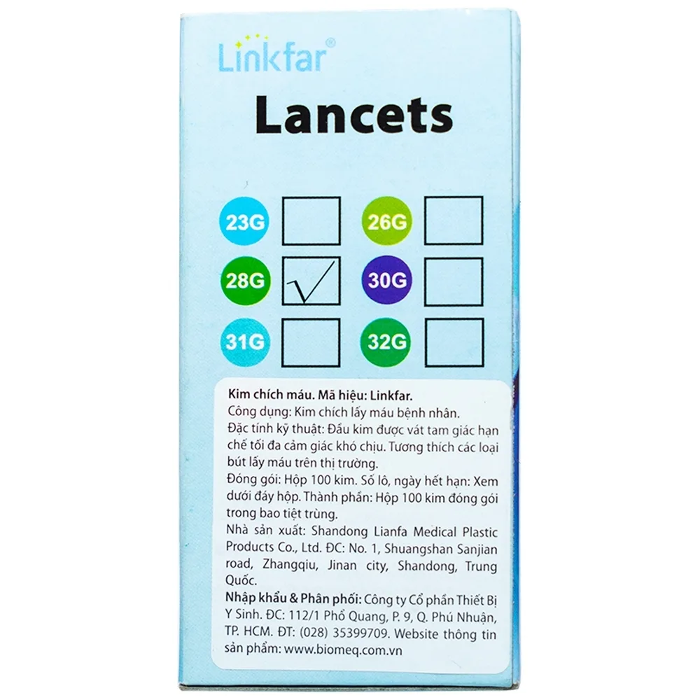Hình ảnh Kim lấy máu Linkfar Lancets 28g hỗ trợ lấy máu (100 cái)