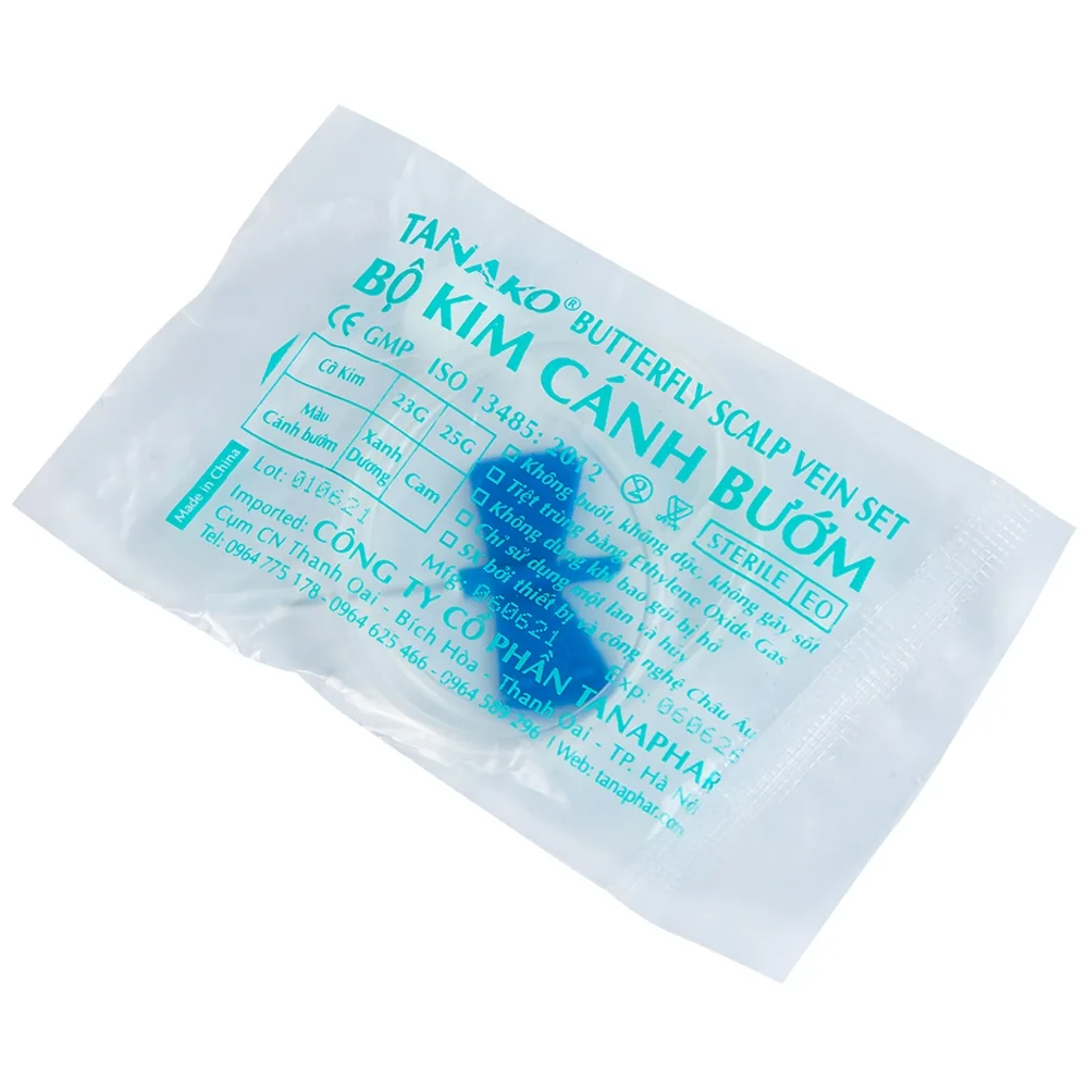 Hình ảnh Bộ Kim Cánh Bướm Tanako Tanaphar truyền tĩnh mạch có cánh định vị (100 bộ)