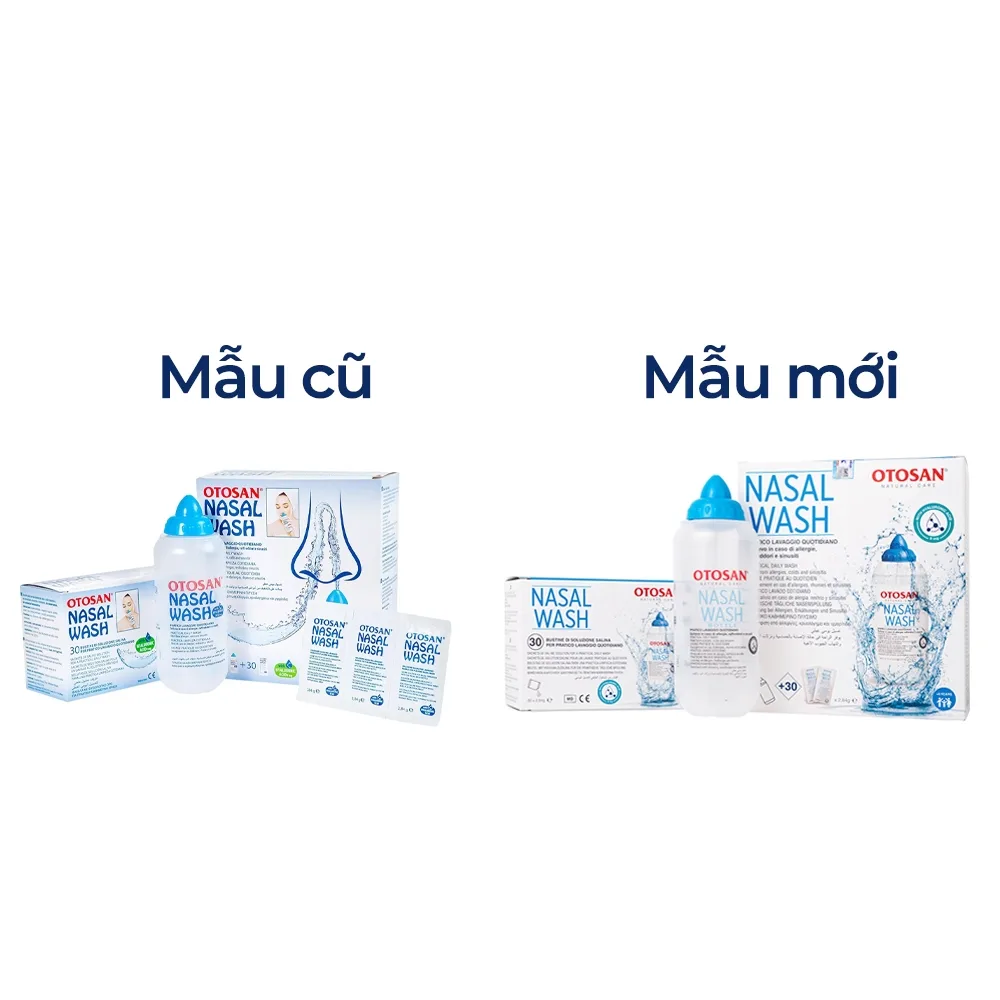 Hình ảnh Bộ rửa xoang mũi Otosan Nasal Wash làm sạch sâu, hồi phục chứng viêm mũi dị ứng (1 kít + 30 gói)