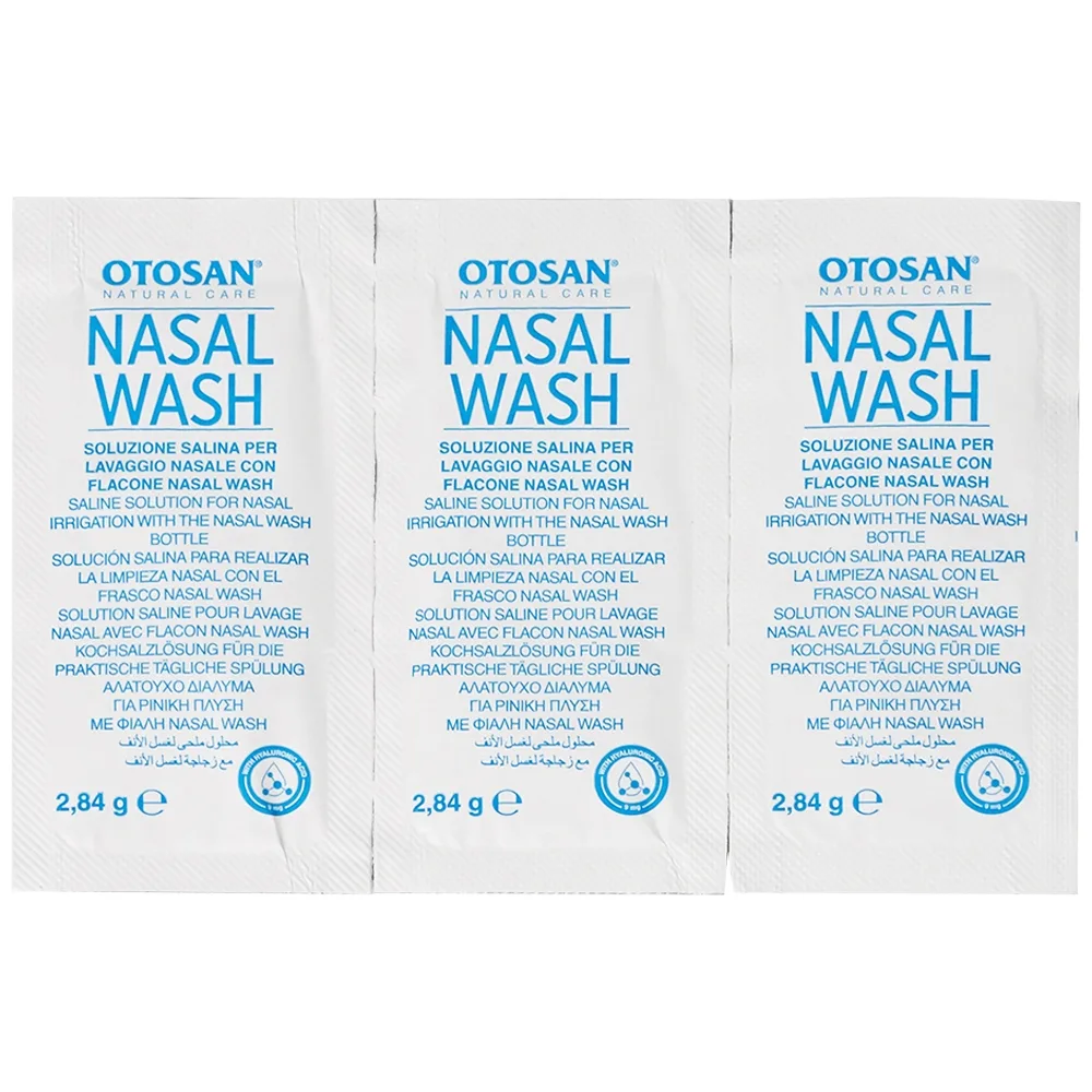 Hình ảnh Bộ rửa xoang mũi Otosan Nasal Wash làm sạch sâu, hồi phục chứng viêm mũi dị ứng (1 kít + 30 gói)
