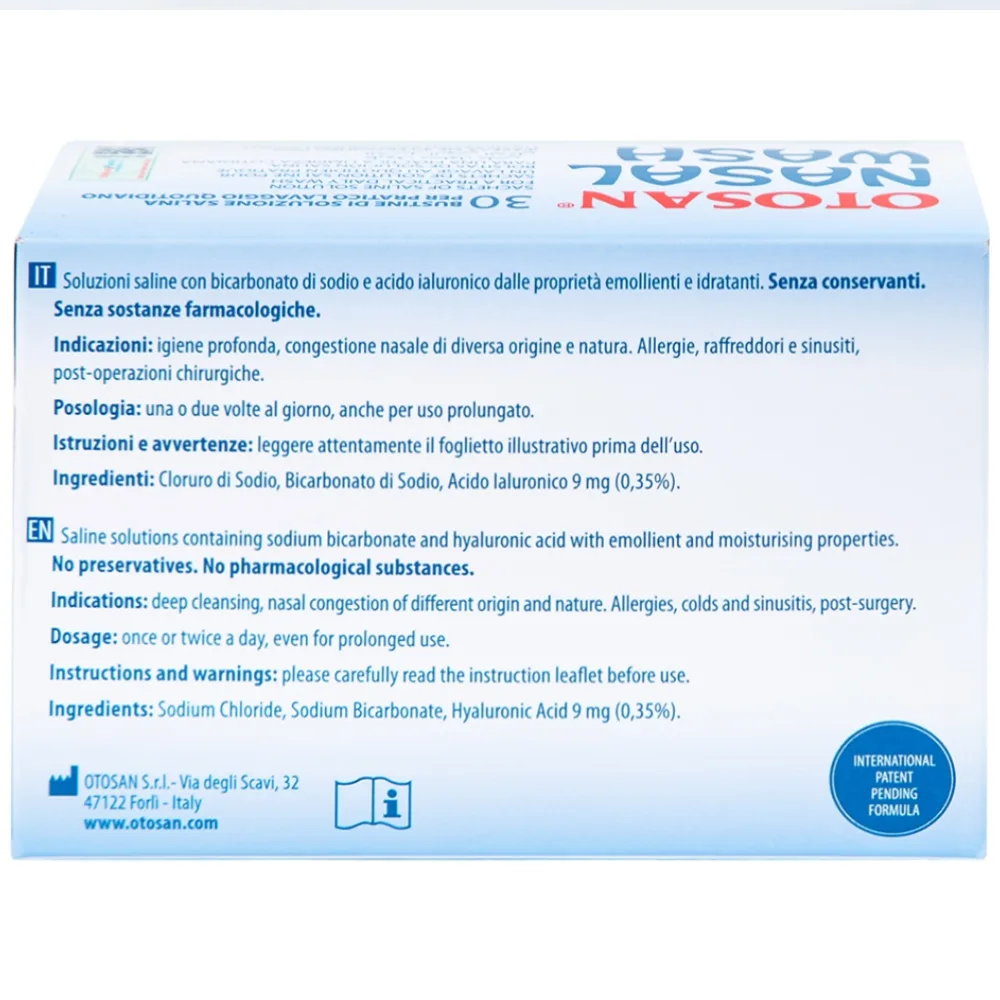 Hình ảnh Bộ rửa xoang mũi Otosan Nasal Wash làm sạch sâu, hồi phục chứng viêm mũi dị ứng (1 kít + 30 gói)