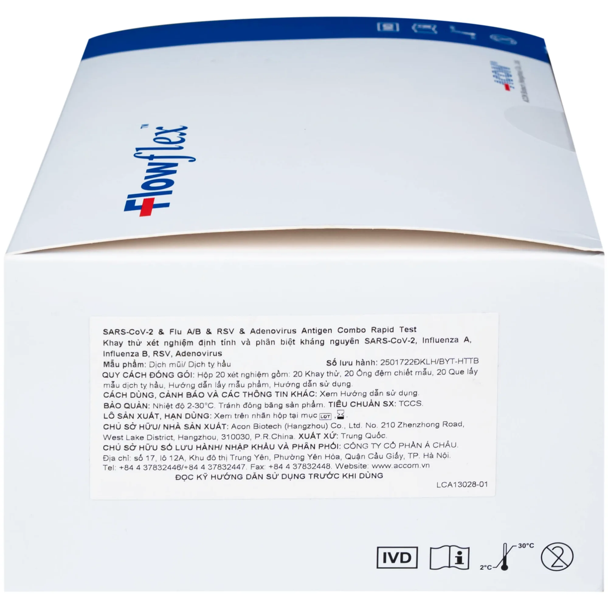 Hình ảnh Kit test cúm A/B, Covid, RSV, Adeno (ADV) Flowflex (20 kít)