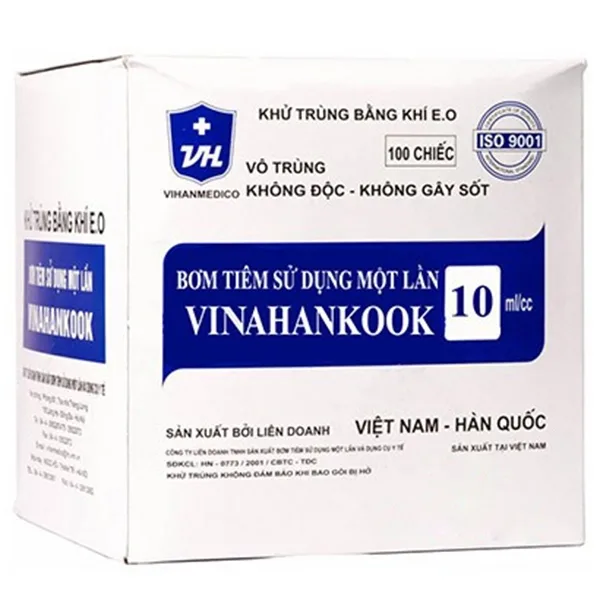 Hình ảnh Bơm tiêm sử dụng một lần Vinahankook 10ml/cc được khử trùng bằng khí E.O (100 cái)
