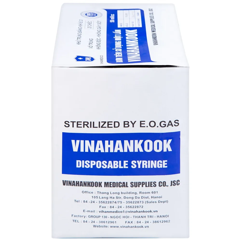 Hình ảnh Bơm tiêm sử dụng một lần Vinahankook 50ml/cc được khử trùng bằng khí E.O (25 cái)