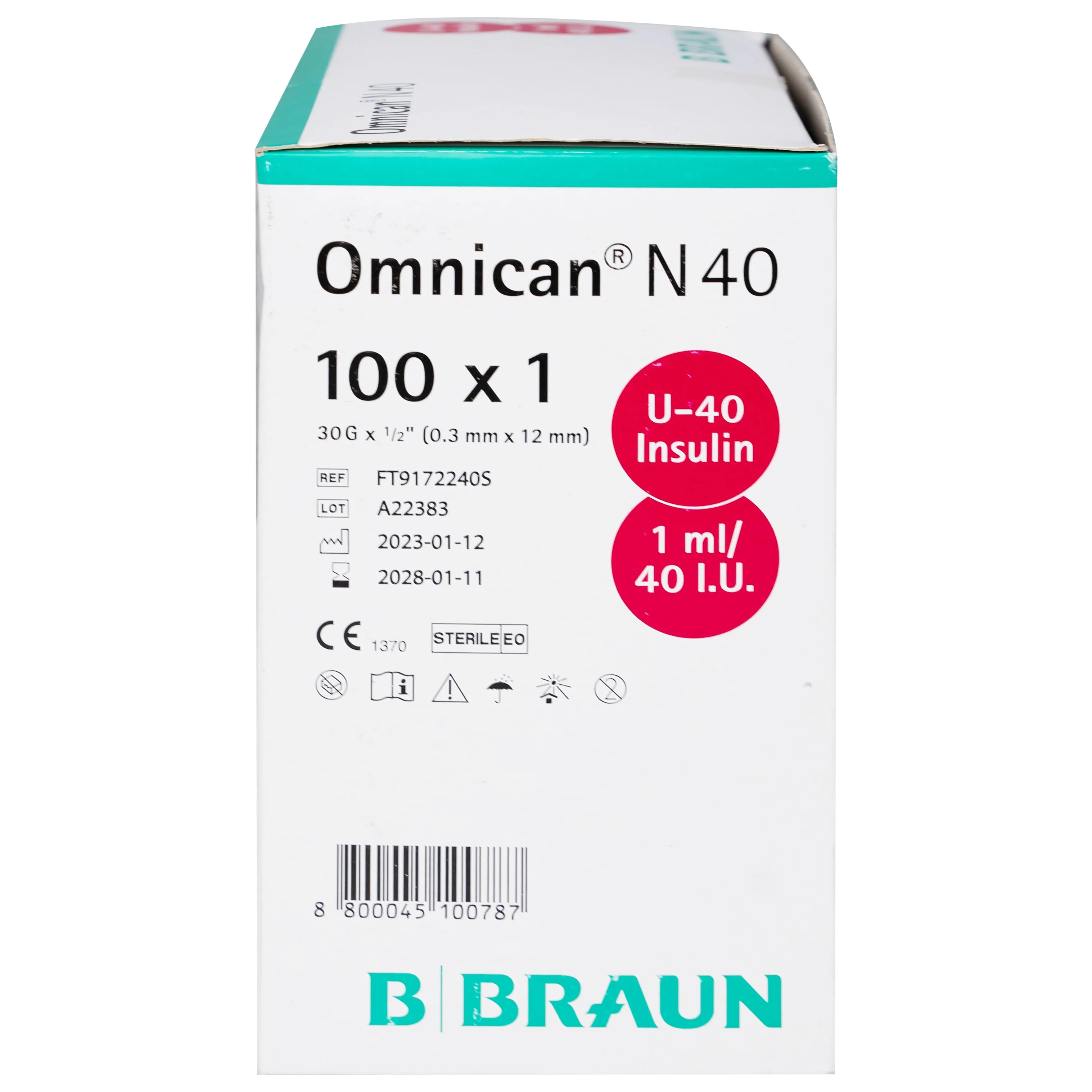 Hình ảnh Bơm tiêm Insulin Omnican N40 B.Braun dùng tiêm insulin dưới da (100 cái)