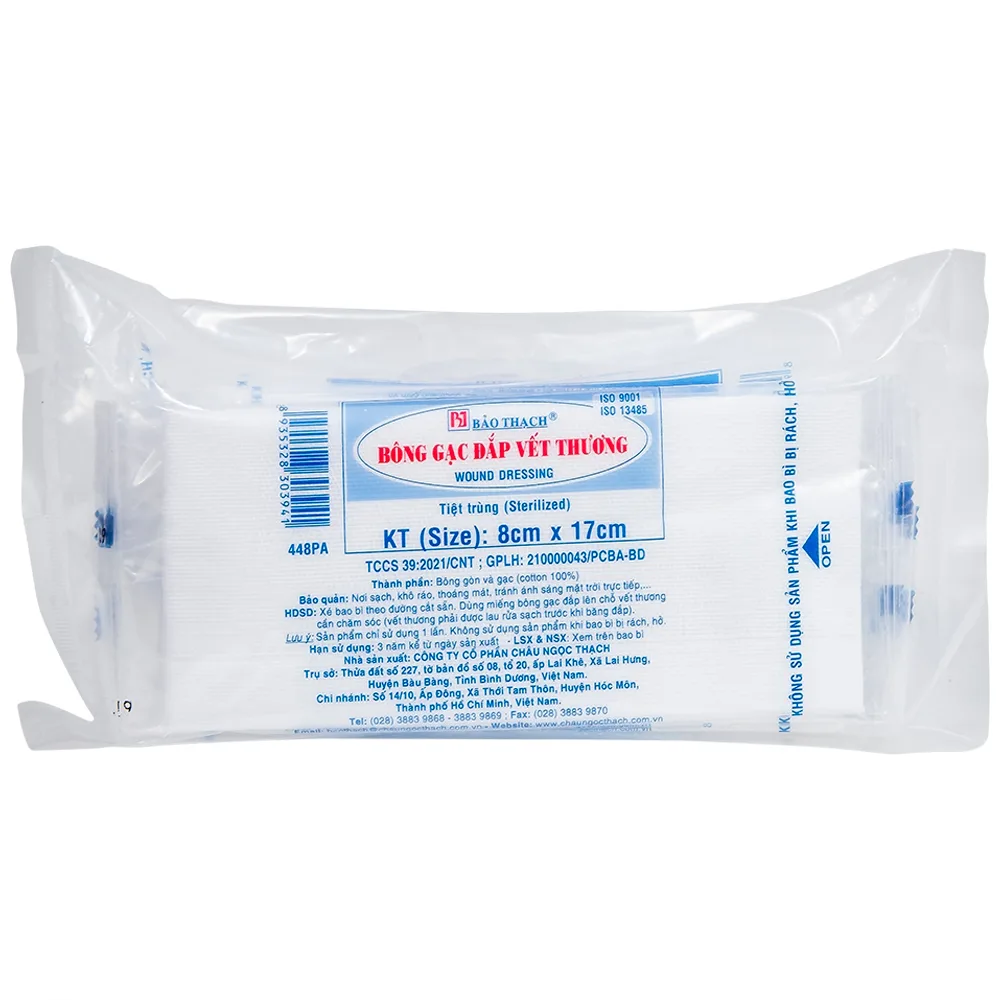 Hình ảnh Bông gạc đắp vết thương Bảo Thạch (8cm x 17cm) 