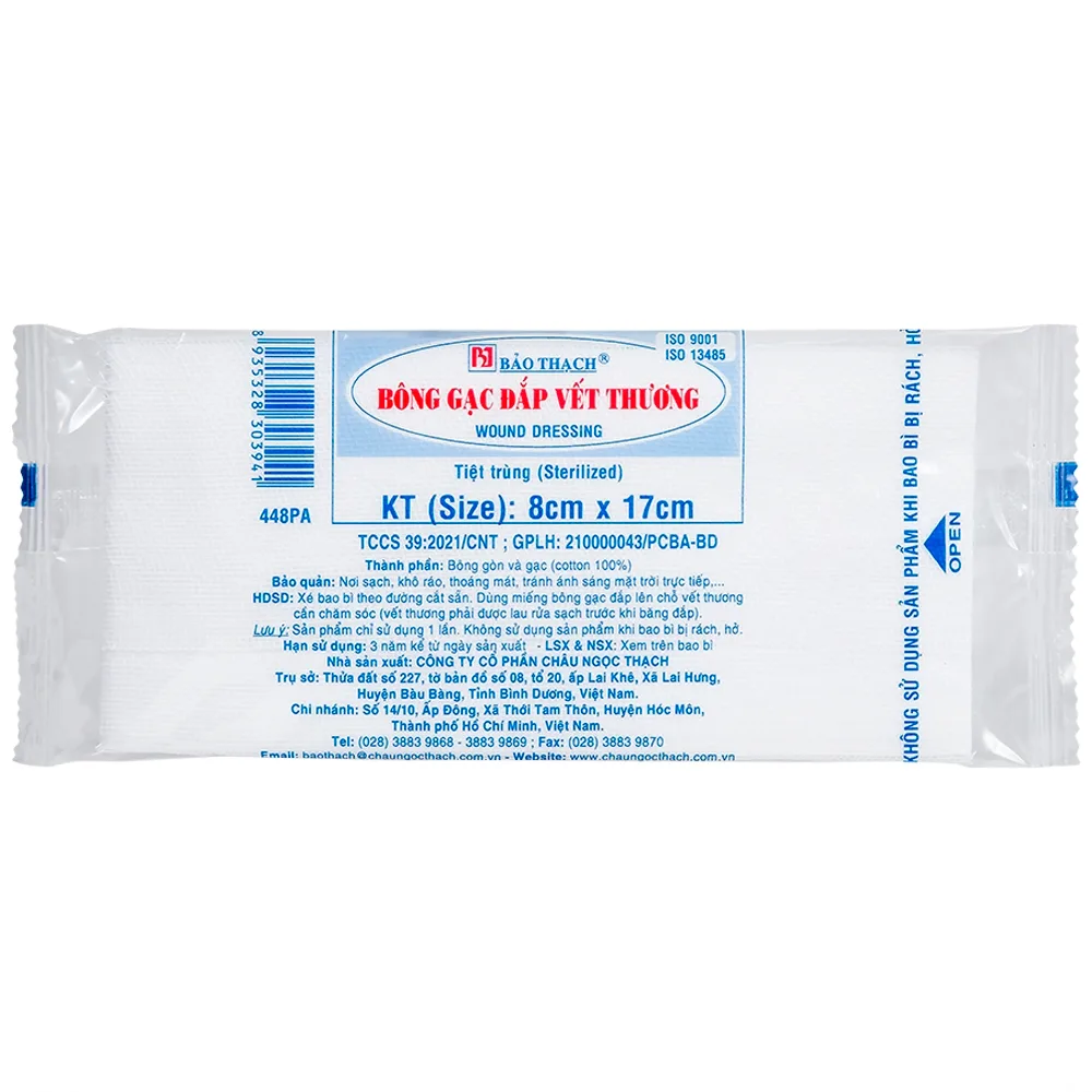 Hình ảnh Bông gạc đắp vết thương Bảo Thạch (8cm x 17cm) 