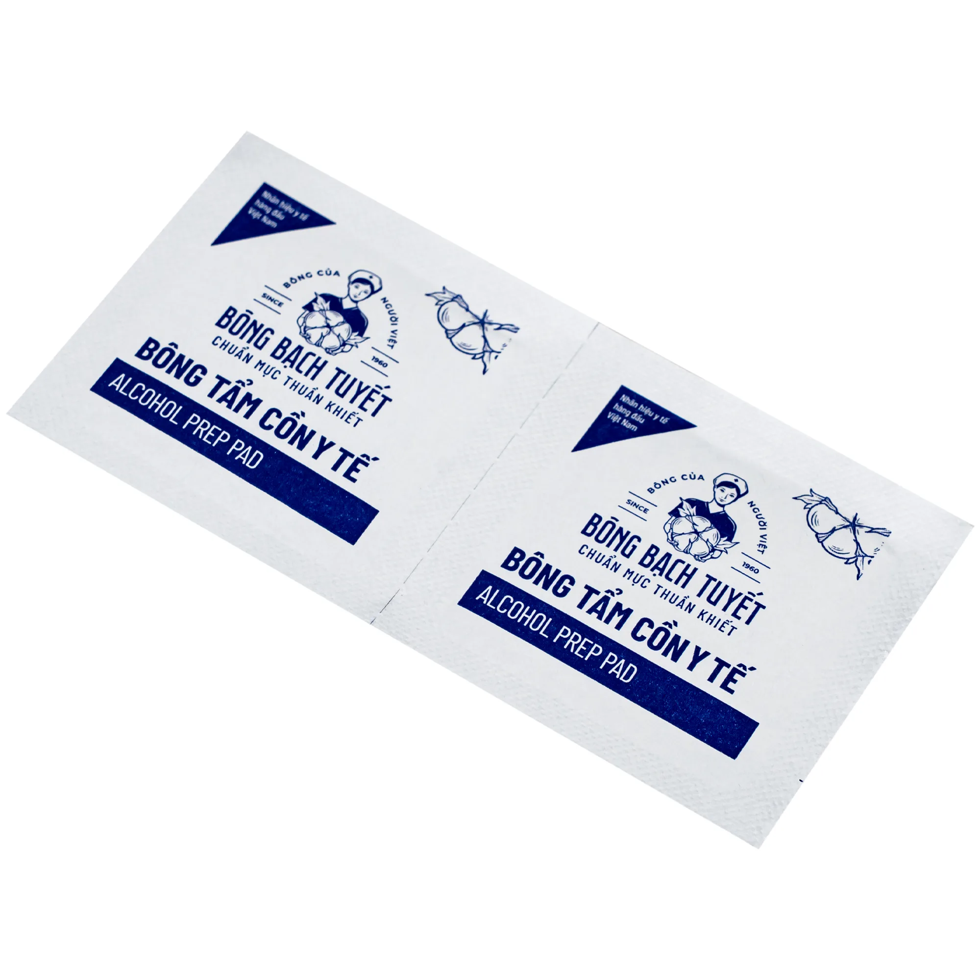 Hình ảnh Bông tẩm cồn Bông Bạch Tuyết 3x6cm - Làm sạch và khử trùng da trước khi tiêm (100 miếng)