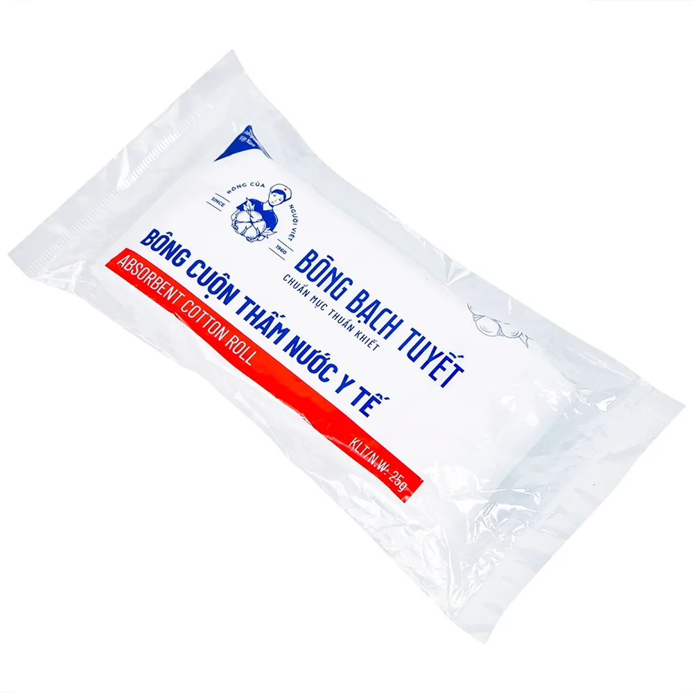 Hình ảnh Bông cuộn thấm nước y tế Bông Bạch Tuyết dùng trong y tế và chăm sóc cá nhân (25g)