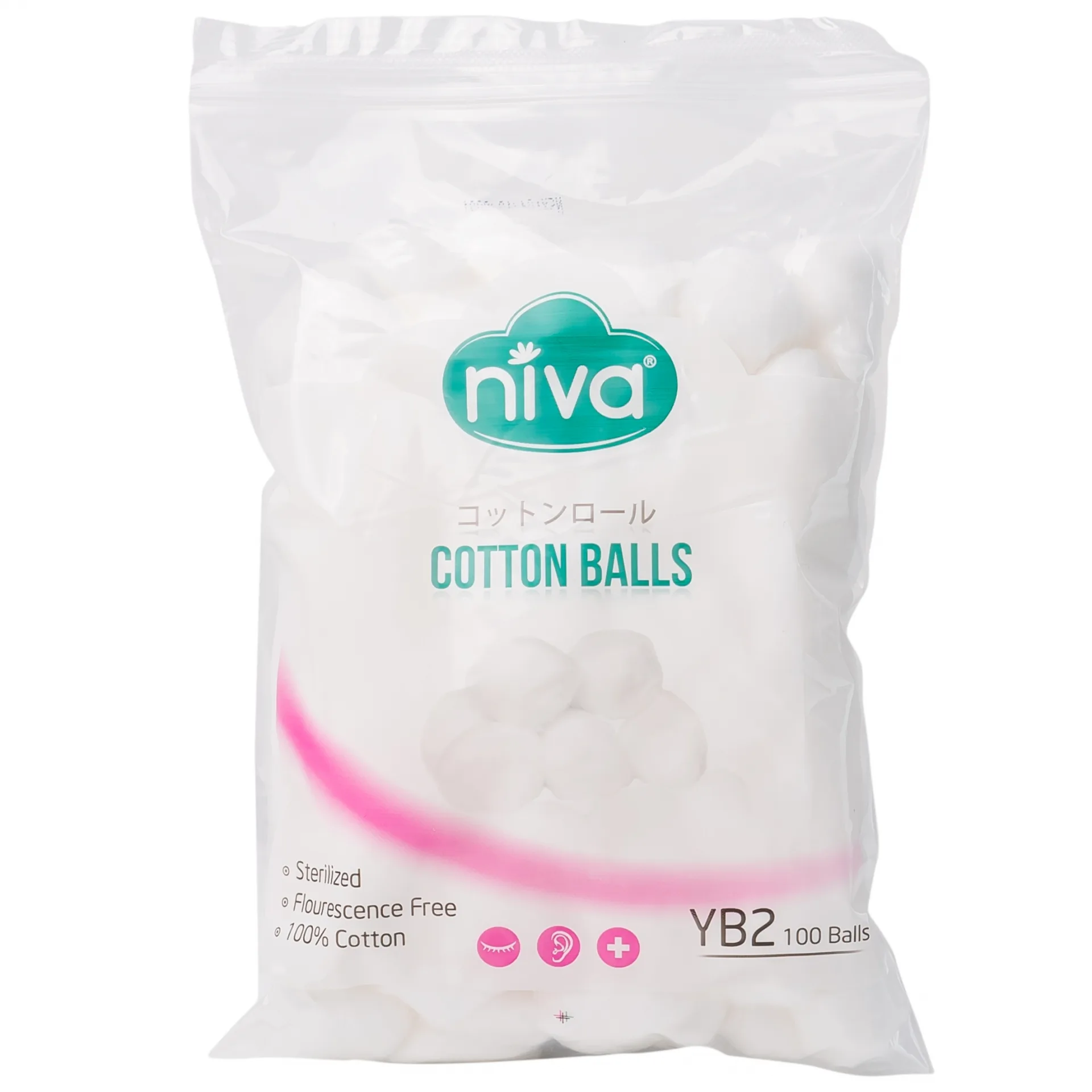 Hình ảnh Bông viên Niva YB2 dùng trong phòng khám, vệ sinh cá nhân, vệ sinh vết thương, tẩy trang (100 viên)