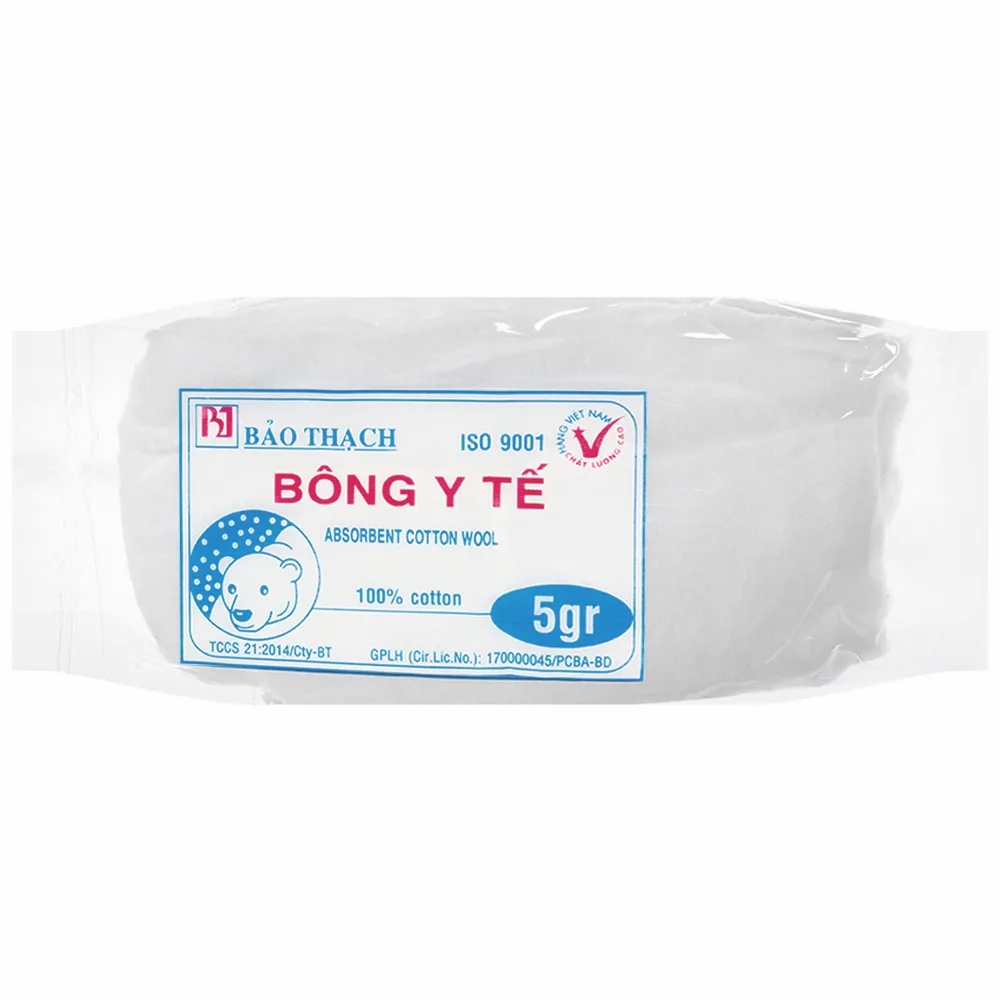 Hình ảnh Bông Y Tế Bảo Thạch 5g thấm hút cao và nhanh, mịn màng, mềm mại, không gây kích ứng da