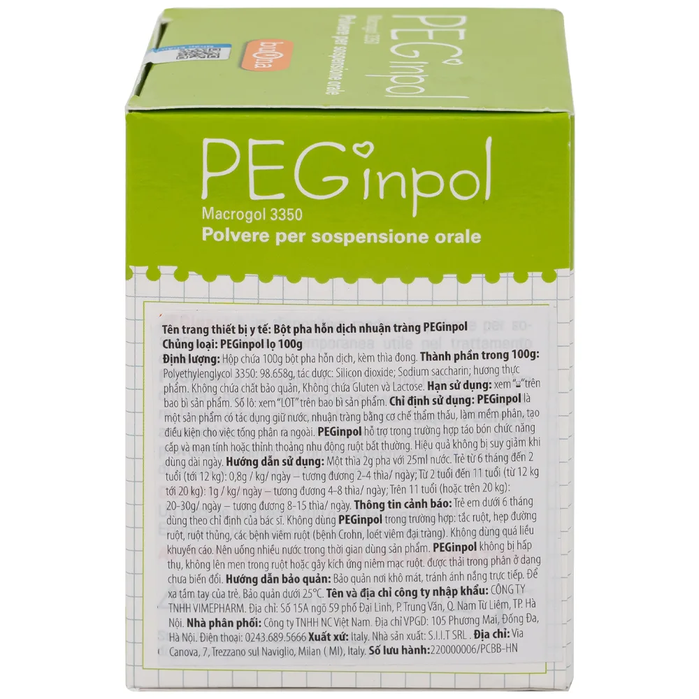 Hình ảnh Bột nhuận tràng PEGinpol Buona cải thiện tình trạng táo bón cho trẻ (100g)