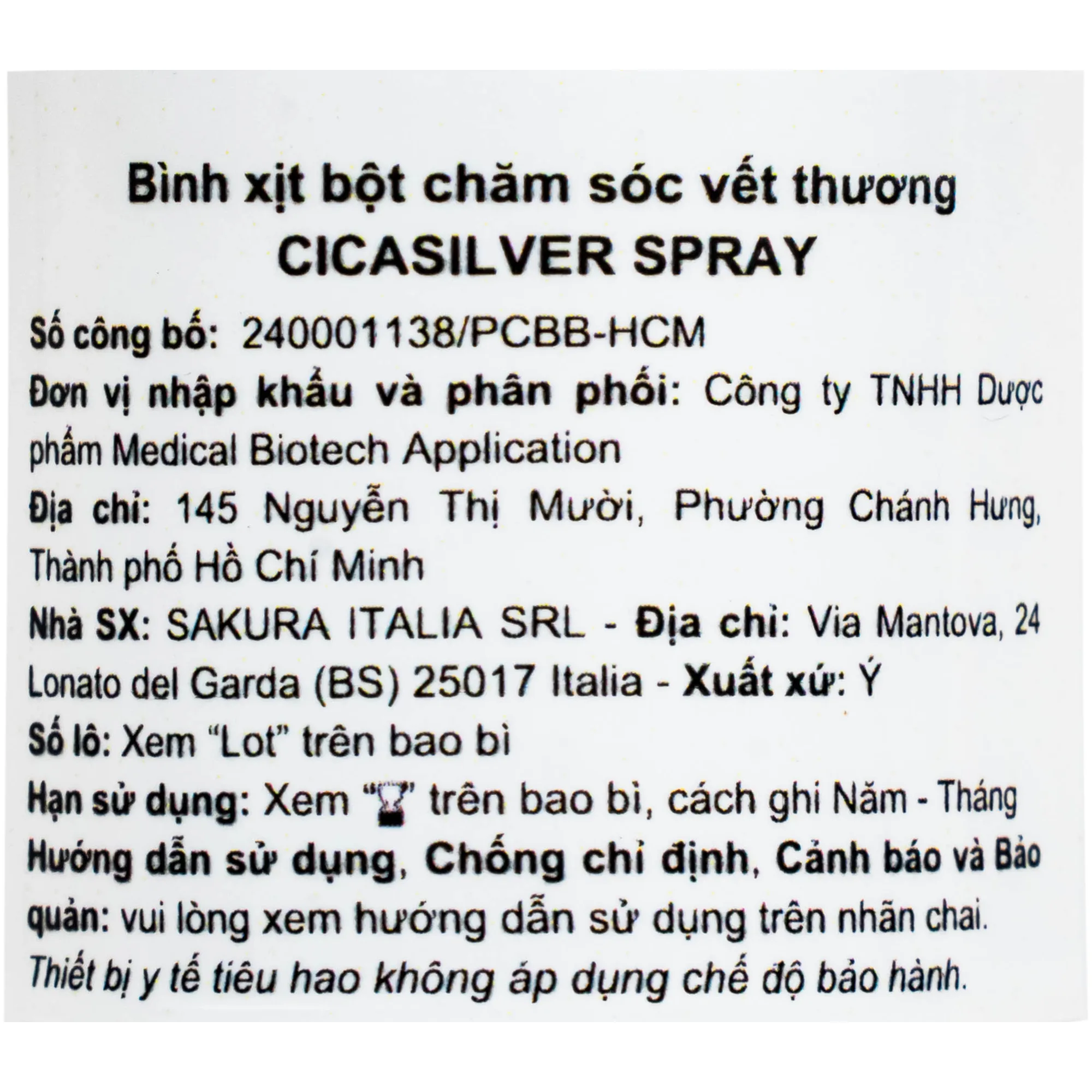 Hình ảnh Xịt phủ vết thương, vết bỏng Cicasilver Spray 125ml giúp bảo vệ làm lành vết thương