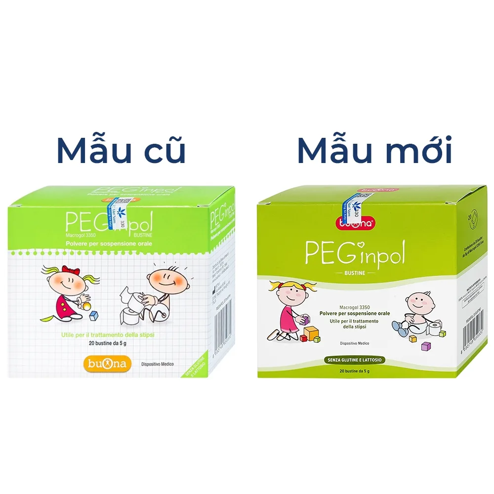 Hình ảnh Bột pha hỗn dịch nhuận tràng PEGinpol 5g Buona cải thiện tình trạng táo bón cho trẻ (20 gói)