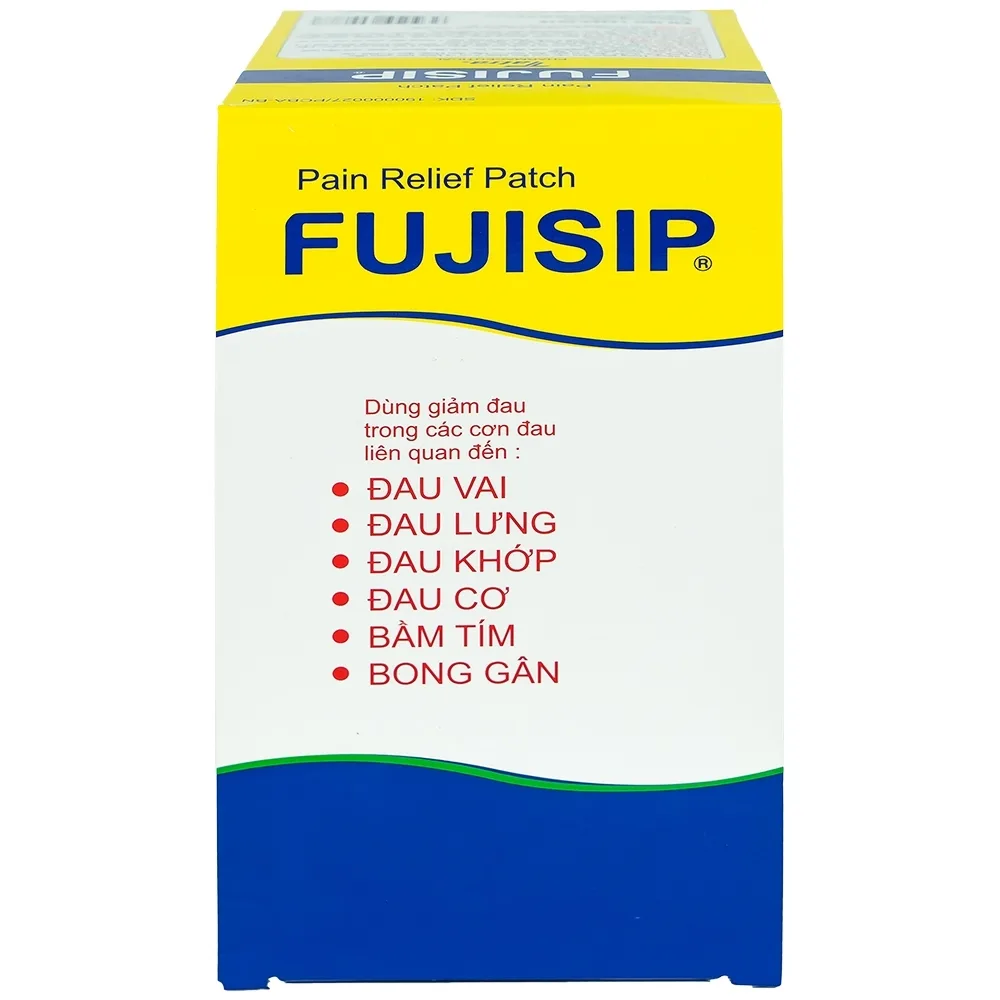 Hình ảnh Cao dán giảm đau Fujisip 5cm x 7,5cm Thiên Ân giảm đau vai, đau lưng, đau khớp (10 miếng )