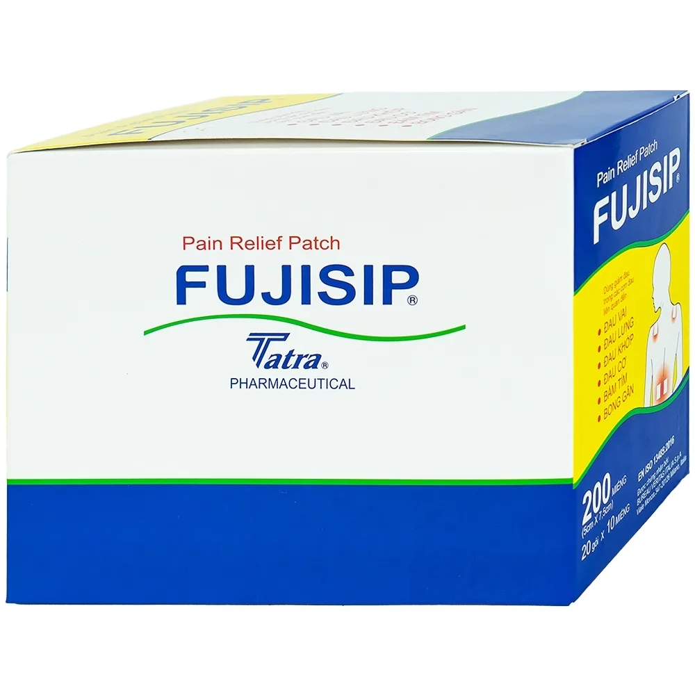 Hình ảnh Cao dán giảm đau Fujisip 5cm x 7,5cm Thiên Ân giảm đau vai, đau lưng, đau khớp (10 miếng )