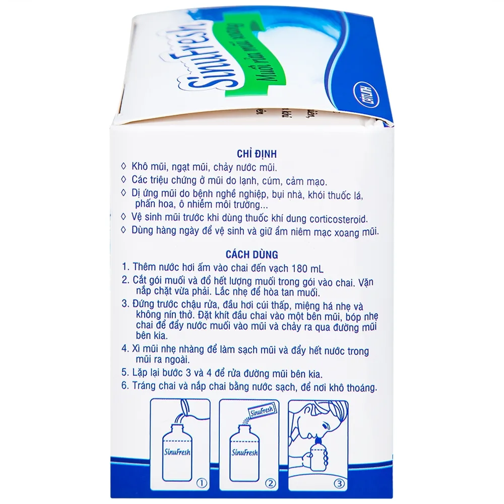 Hình ảnh Muối rửa mũi xoang SinuFresh làm sạch dịch nhầy (50 gói) 