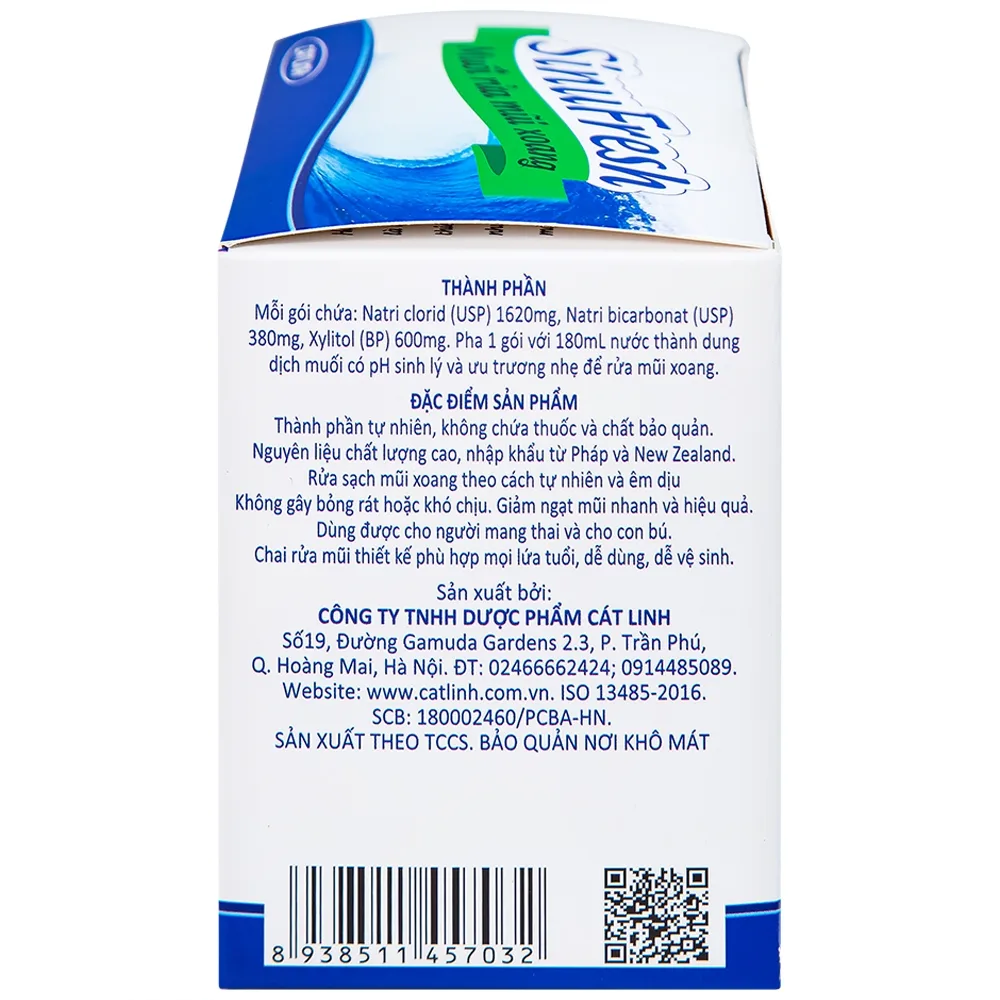 Hình ảnh Muối rửa mũi xoang SinuFresh làm sạch dịch nhầy (50 gói) 