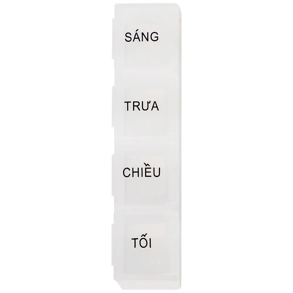 Hình ảnh Hộp phân liều thuốc 4-Hole Pillbox PT Medical 4 ngăn dài, nhỏ gọn, tiện dụng (1 cái)