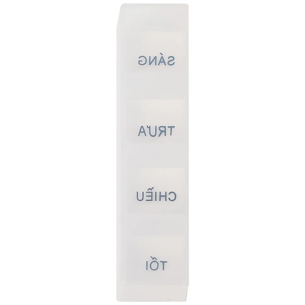 Hình ảnh Hộp phân liều thuốc 4-Hole Pillbox PT Medical 4 ngăn dài, nhỏ gọn, tiện dụng (1 cái)