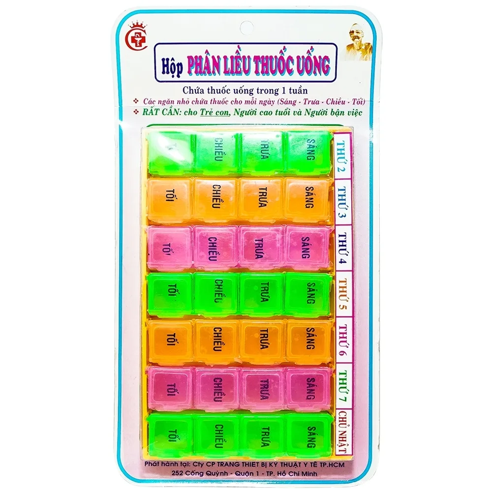 Hình ảnh Hộp phân liều thuốc uống dùng trong 1 tuần (7 hộp dài)
